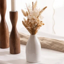 Jarrón De Cerámica Con Flores Secas 25cm