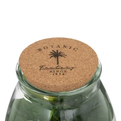 Jarrón de vidrio con plantas artificiales CARAVANE