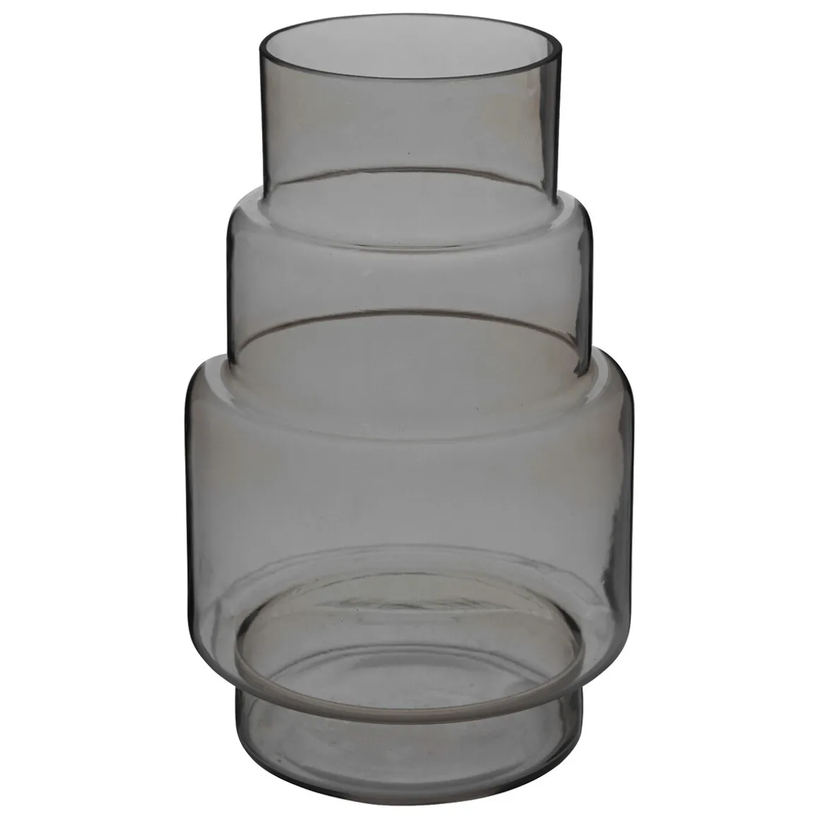 Jarrón De Vidrio Geométrico May Gris