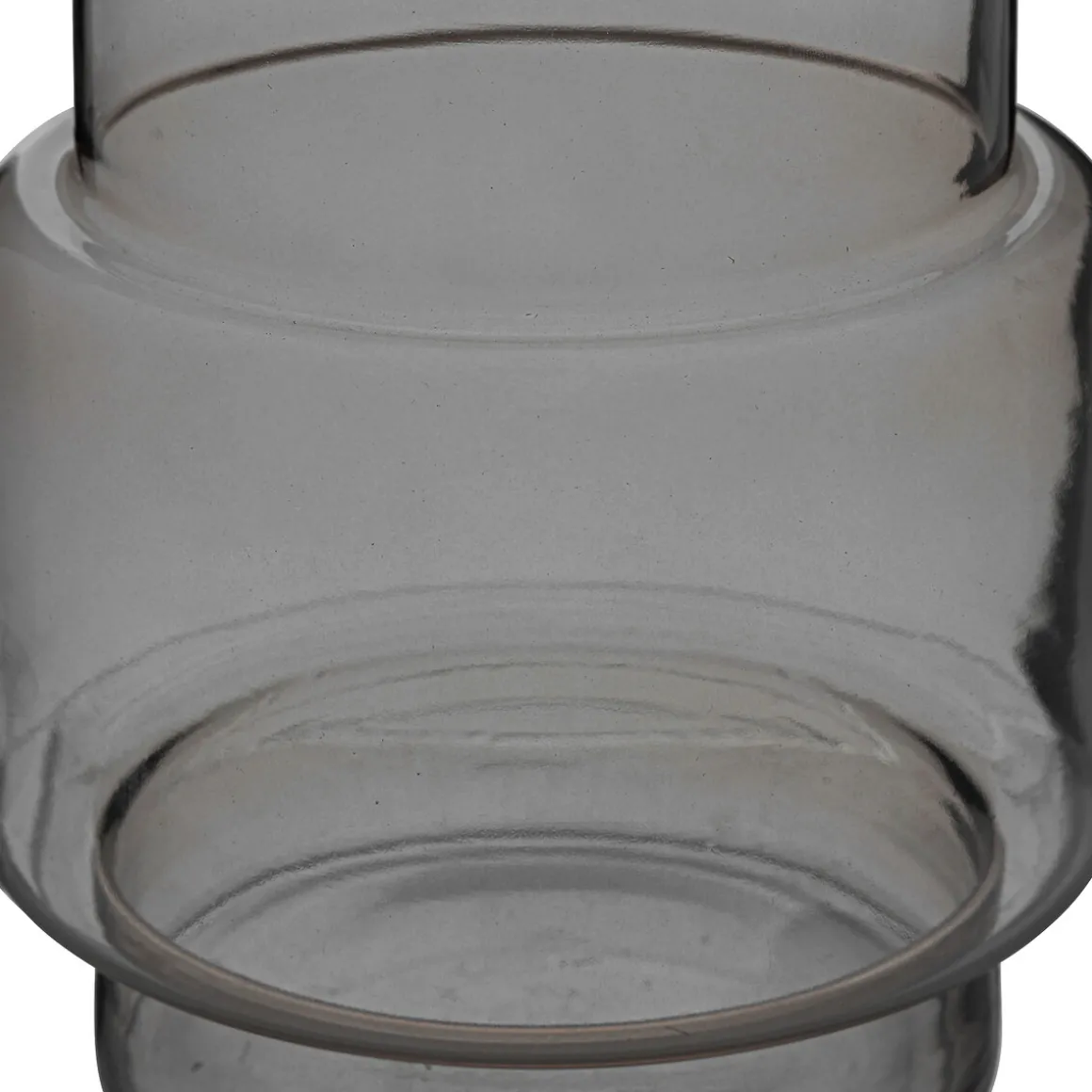 Jarrón De Vidrio Geométrico May Gris
