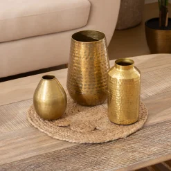 Jarrón OASIS dorado de metal 23Cm