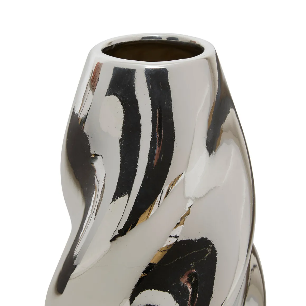 Jarrón SKY plateada de cerámica