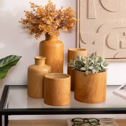 Jarrón SOA de cerámica efecto madera 30cm