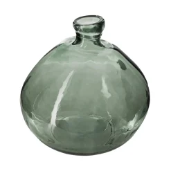 Jarrón Uly Verde Caqui De Vidrio Reciclado 33cm