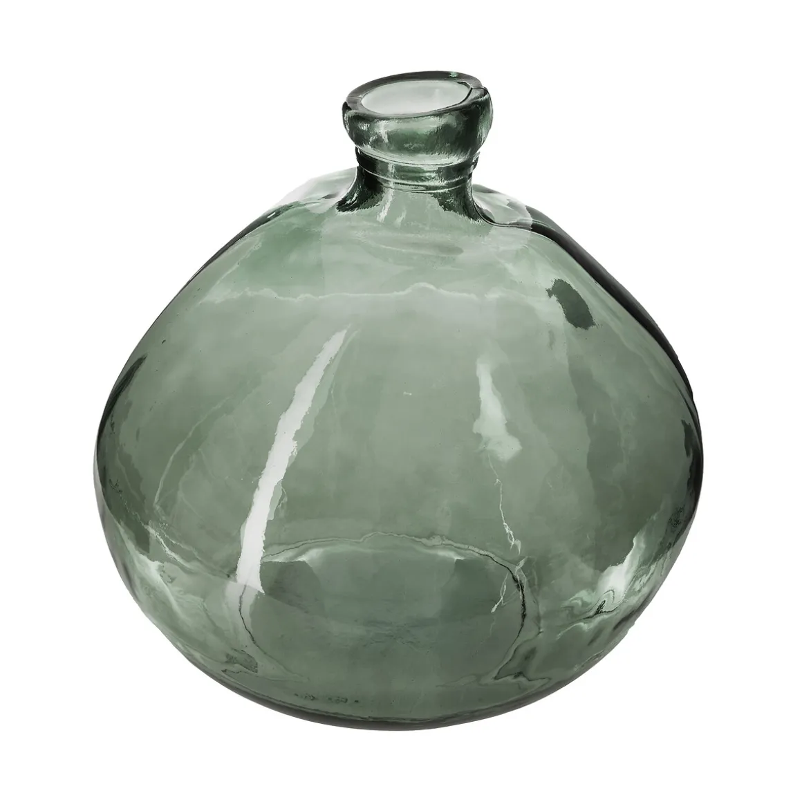 Jarrón Uly Verde Caqui De Vidrio Reciclado 33cm