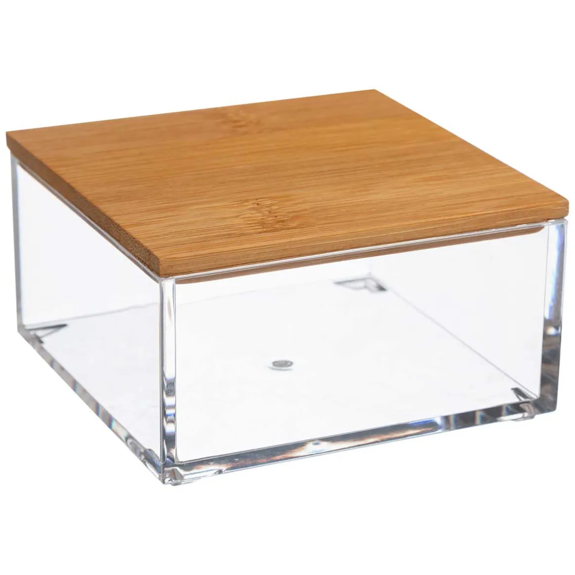 Joyero Acrílico Con Tapa De Bambú