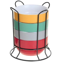 Juego 4 Bowl De Colores C/Soporte 50Cl