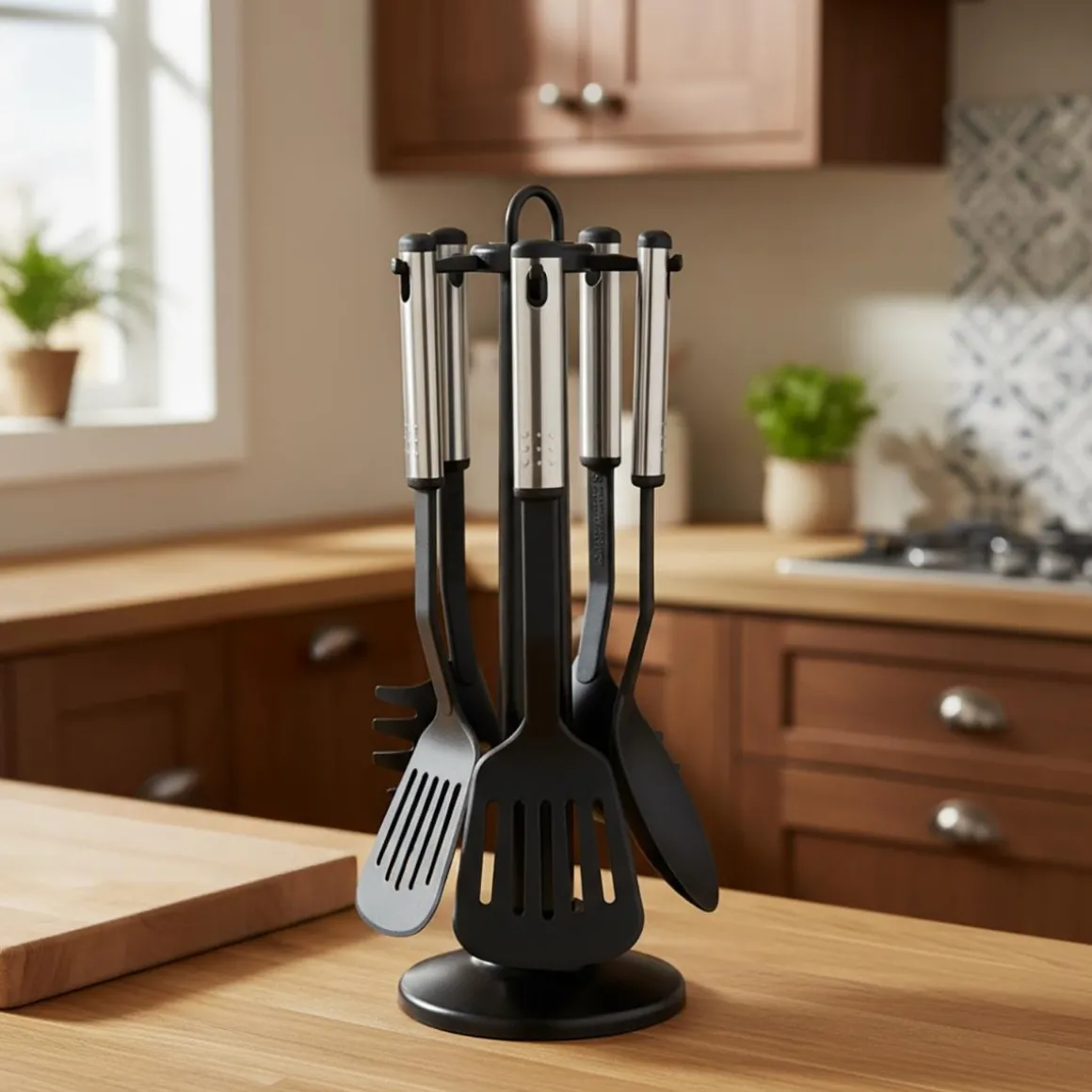 Juego 5 Cubiertos Inoxidables/Nailon