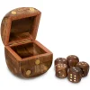 Juego 5 Dados De Madera C/Caja 2.3Cm