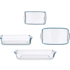 Juego 2 Fuentes De Vidrio Rectangular