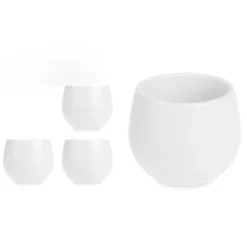 Juego 3 Macetas Blancas Depósito Agua