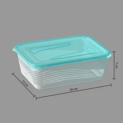 Juego 3 recipientes plasticos c/tapa azul 1.25l