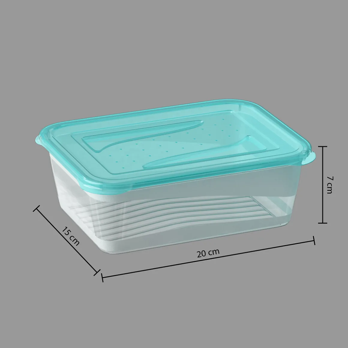 Juego 3 recipientes plasticos c/tapa azul 1.25l