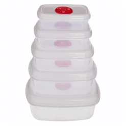 Juego 5 Recipientes P/Microondas+Tapa