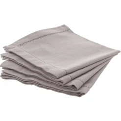 Juego 4 Servilletas Chambray Gris 40x40