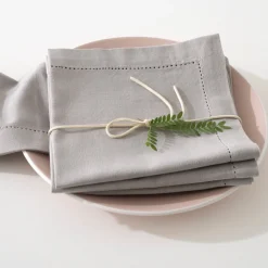 Juego 4 Servilletas Chambray Gris 40x40