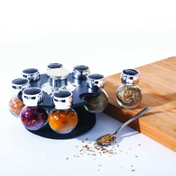 Juego 8 Tarros De Especias Con Soporte