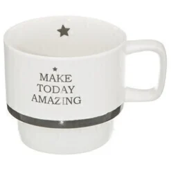 Juego 4 tazas HAPPY con soporte 22cl