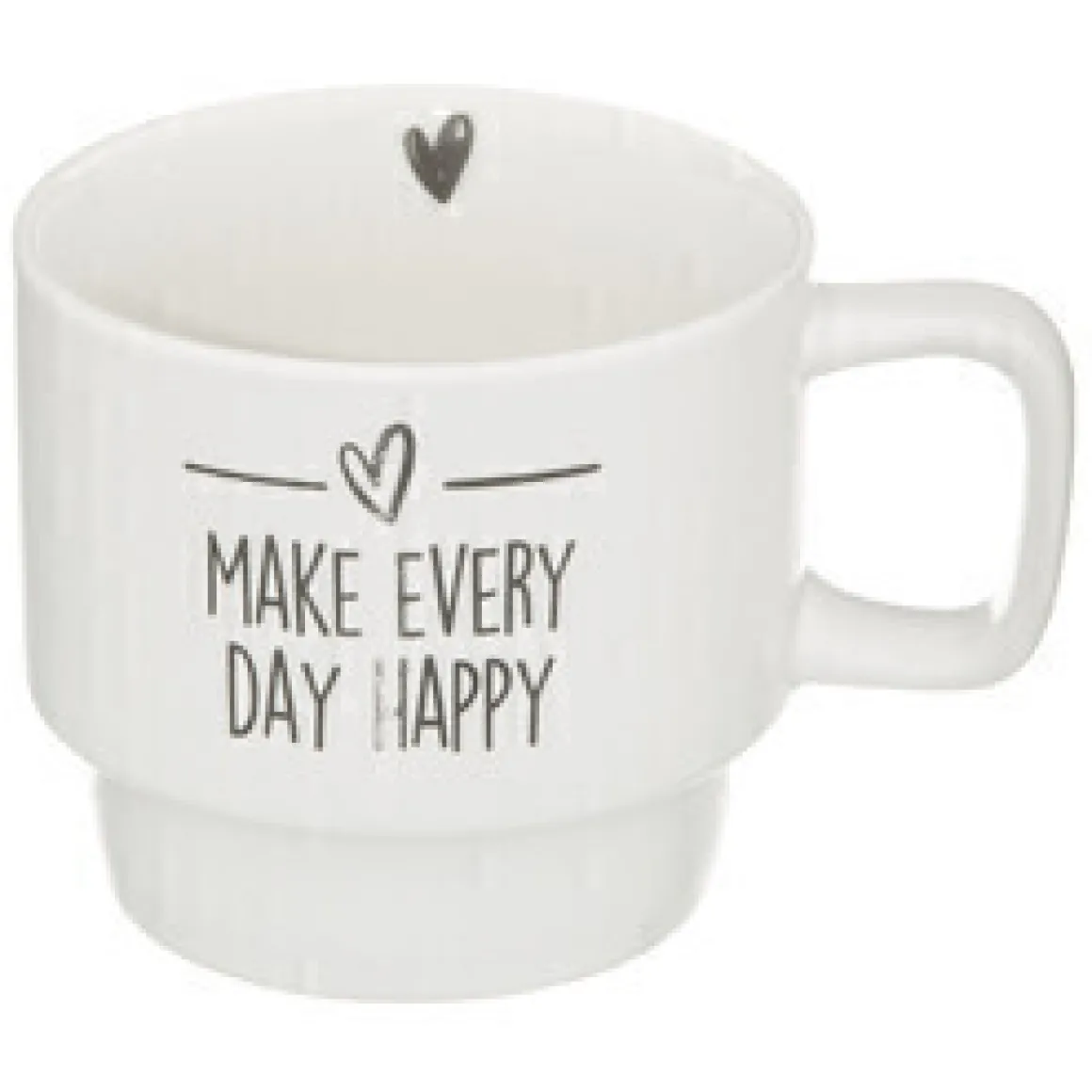 Juego 4 tazas HAPPY con soporte 22cl