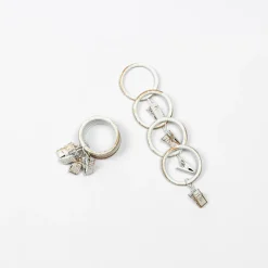 Juego De 8 Anillas C/Pinzas D20 Blanco