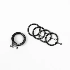 Juego De 8 Anillas D20 Negro/Plateada