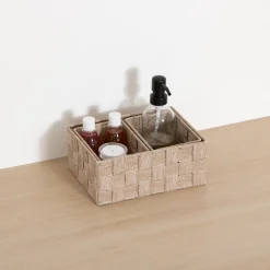 Juego de 3 cestas wc beige de poliéster