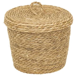 Juego de 9 cestos de rafia beige LIT