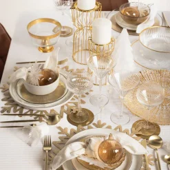 Juego De 4 Copas De Champan C/Rayas De Vidrio 32cl