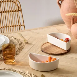 Juego de 2 cuencos de aperitivos ELEGANCE blanco