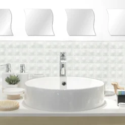 Juego De 4 Espejos Adhesivos Ondulados