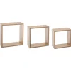 Juego De 3 Estantes Cubo Mdf Roble
