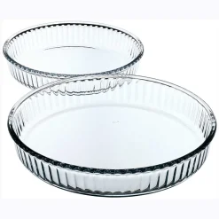 Juego de 2 fuentes BORCAM redondas de vidrio