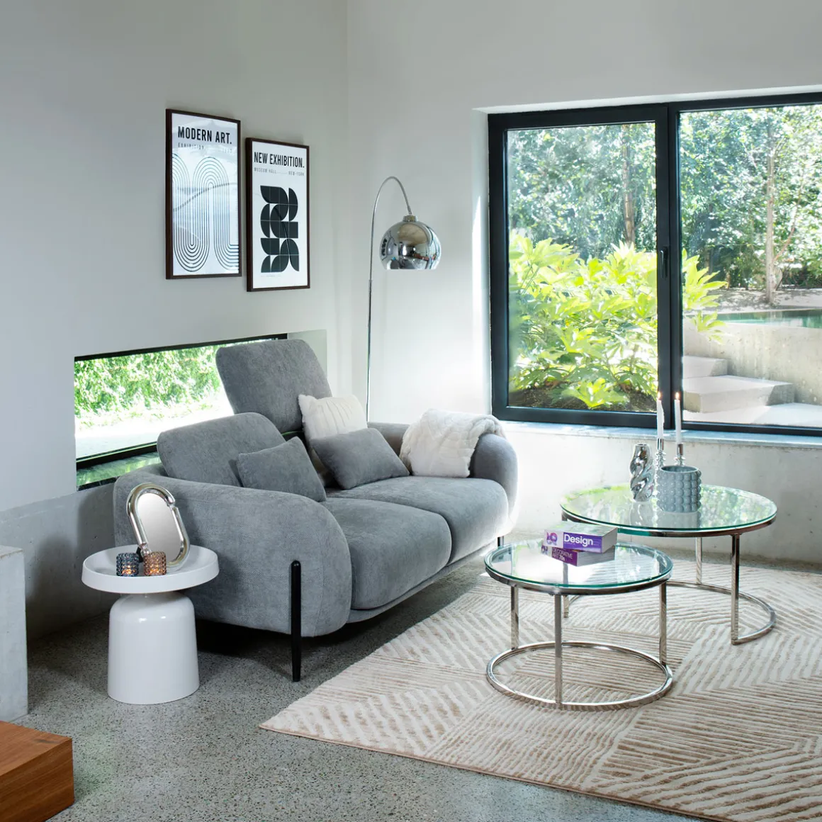 Juego de 2 mesas de centro KNEO plateadas