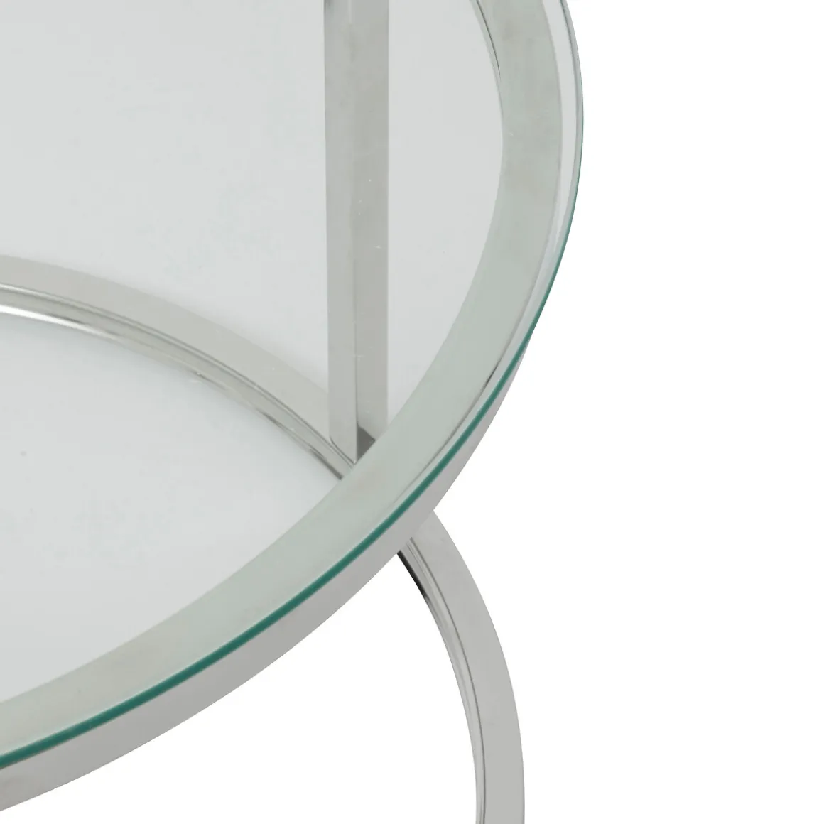 Juego de 2 mesas de centro KNEO plateadas