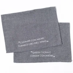 Juego de 2 paños de cocina gris oscuro 45x65cm