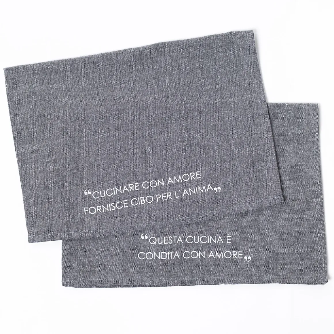 Juego de 2 paños de cocina gris oscuro 45x65cm