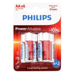 Juego de 6 pilas alcalinas PHILIPS power life