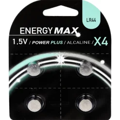 Juego de 4 pilas LR44 redondas