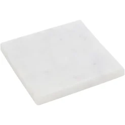 Juego de 4 posavasos blanco de mármol 10cm