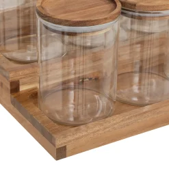 Juego de 9 tarros de especias con soporte