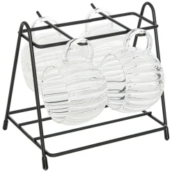 Juego de 4 tazas con soporte 18cl