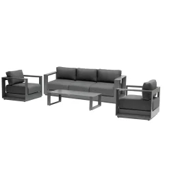Juego de jardín ALLURE gris graphite 5 plazas