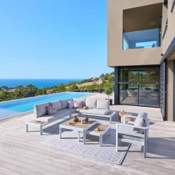 Juego de jardín angular PARADIZE blanco