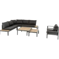 Juego de jardín angular PARADIZE gris oscuro