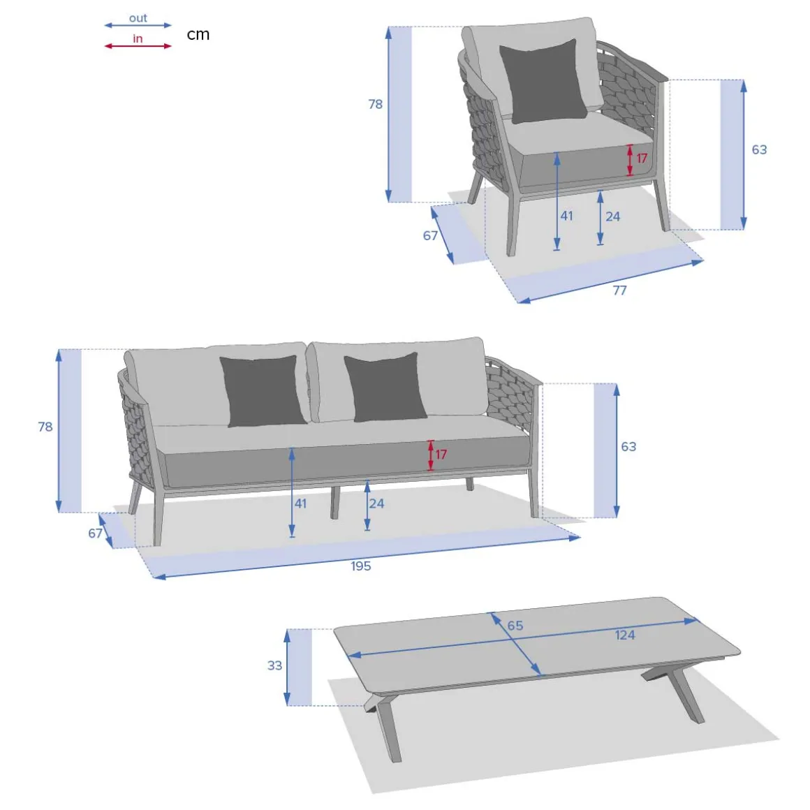 Juego De Jardín Embruns Aluminio 5 Plazas