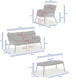 Juego de jardín MELOANE de 7 plazas efecto madera