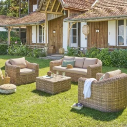 Juego de jardín MOORÉA savana de ratán sintético