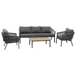 Juego de jardín ORIENGO gris oscuro