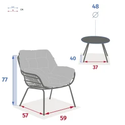 Juego de jardín PAOPAO blanco 2 plazas