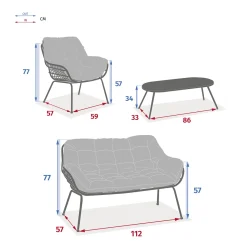 Juego de jardín PAOPAO blanco 4 plazas